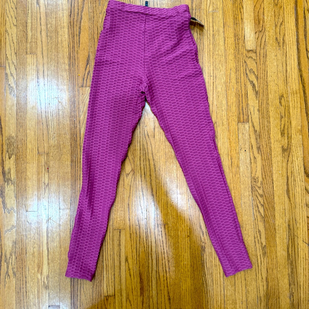 High waist textured TikTok leggings with zipper